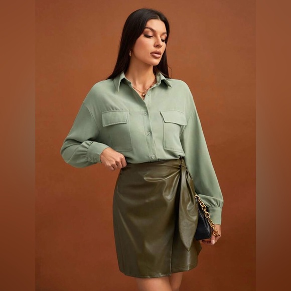 SHEIN | Tall Drop Shoulder Button Down - Picture 4 of 6